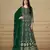 Green embroidered faux georgette anarkali suit