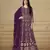 Purple embroidered faux georgette anarkali suit