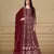 Maroon embroidered faux georgette anarkali suit