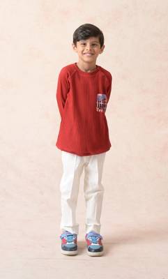 Raglan neck pullover full sleeves t-shirt 1