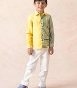 Canary yellow linen full sleeves shirt
