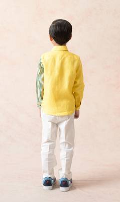 Canary yellow linen full sleeves shirt 2