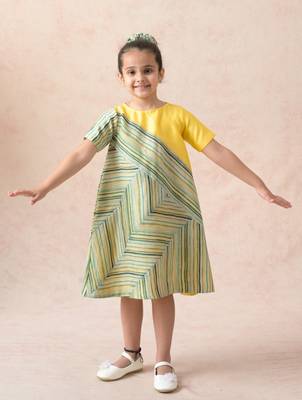 Stripes paneled dress 1