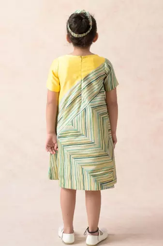 Stripes paneled dress
