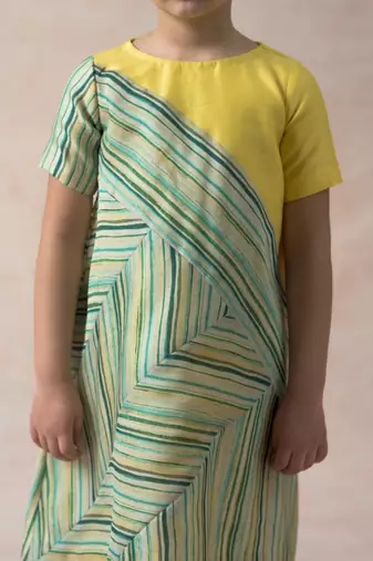 Stripes paneled dress