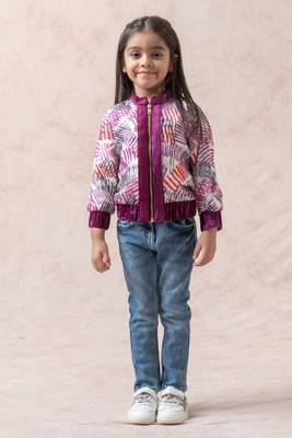 Multicolored striped habutai silk bomber jacket 1