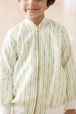 Chanderi silk bomber jacket 3
