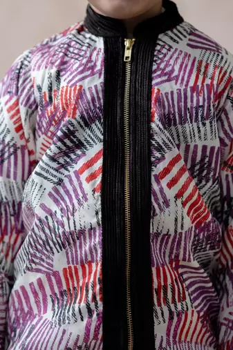 Silk bomber jacket