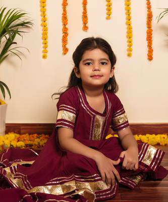 Bachpan burgundy anarkali set 4