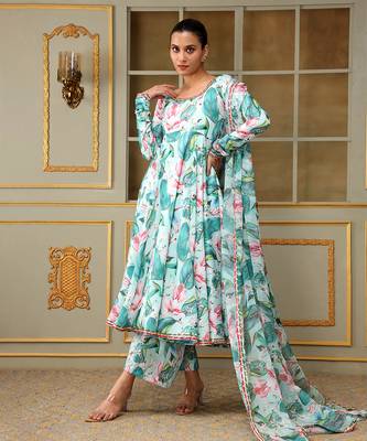 Saadgi palm leaf anarkali set 1