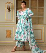 Saadgi palm leaf anarkali set
