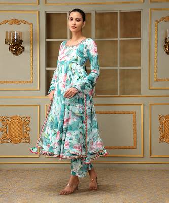 Saadgi palm leaf anarkali set 2