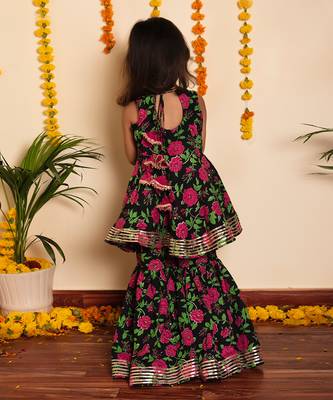 Bachpan gulmohar hand block sharara set 3
