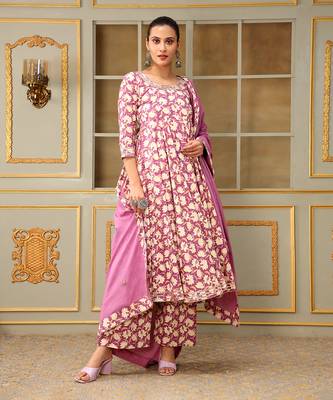 Saadgi deep ruby anarkali set 1
