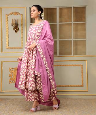 Saadgi deep ruby anarkali set 3
