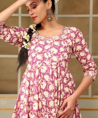 Saadgi deep ruby anarkali set 5