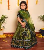 Bachapan idika green lehenga set