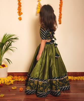Bachapan idika green lehenga set 3