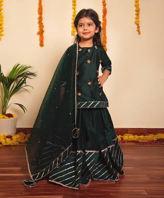 Bachpan mimosa green lehenga set 1