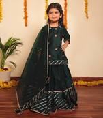 Bachpan mimosa green lehenga set