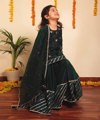Bachpan mimosa green lehenga set 2