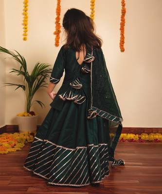 Bachpan mimosa green lehenga set 3