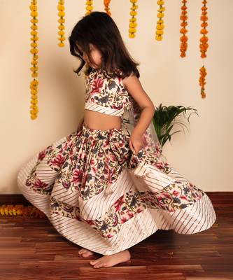 Bachpan garden rose lehenga set 3