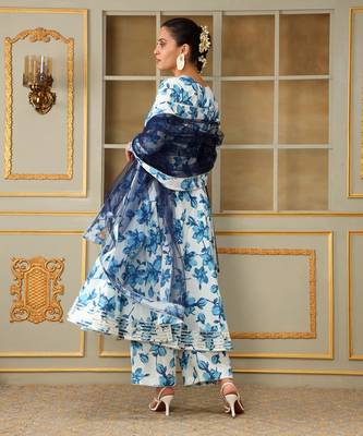 Saadgi blue lilly anarkali set 5