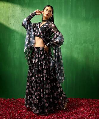 Adaa Pink Lotus Organza Lehenga Set 2