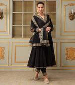 Saadgi sunheri lace black anarkali set