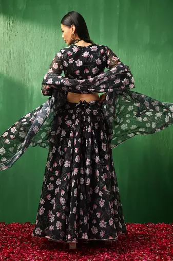 Adaa Pink Lotus Organza Lehenga Set