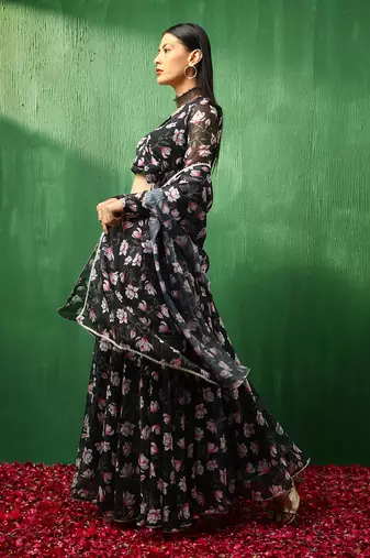 Adaa Pink Lotus Organza Lehenga Set