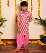 Bachpan gulbhar pink hand block kurta set