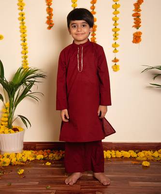 Bachpan maroon kurta pant set 1