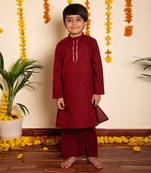 Bachpan maroon kurta pant set