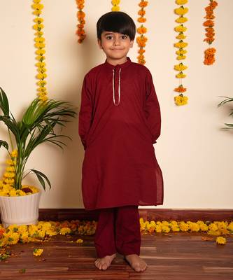 Bachpan maroon kurta pant set 2