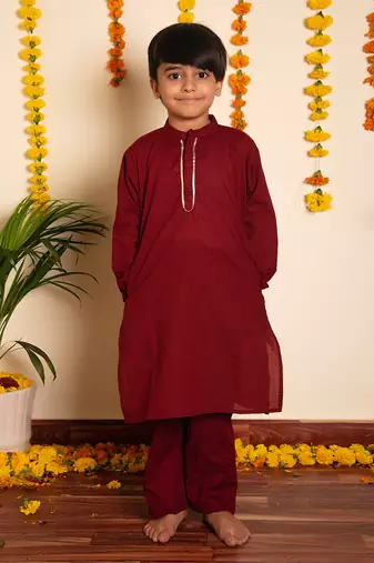 Bachpan maroon kurta pant set
