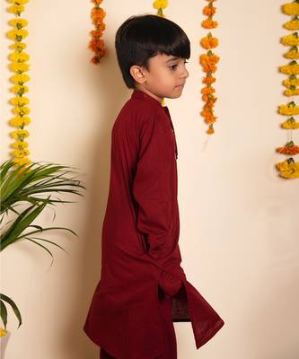 Bachpan maroon kurta pant set 3