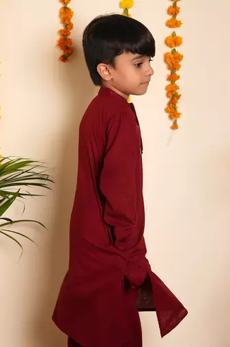 Bachpan maroon kurta pant set