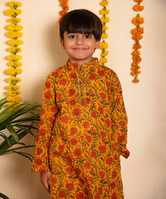 Bachpan darpan hand block kurta pant set 3