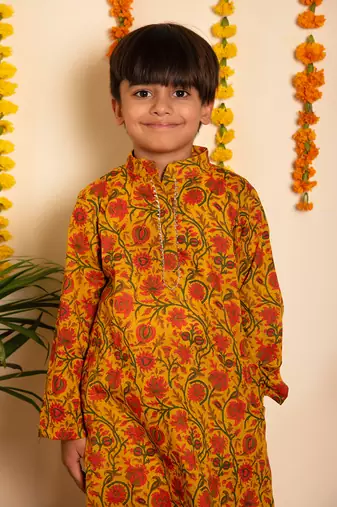 Bachpan darpan hand block kurta pant set
