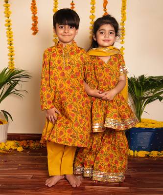 Bachpan darpan hand block kurta pant set 4