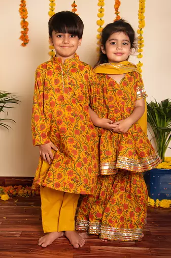 Bachpan darpan hand block kurta pant set