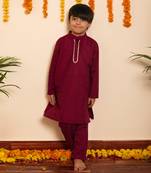 Bachpan burgundy kurta pant set