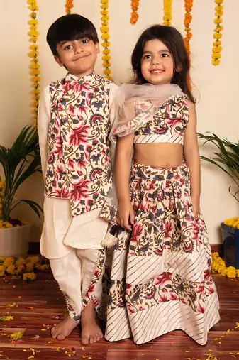 Bachpan garden rose kurta dhoti set