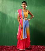 Adaa multicolor organza saree