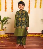 Bachpan idika green kurta jacket set