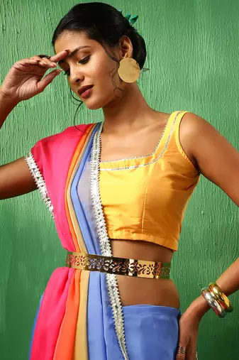 Adaa multicolor organza saree
