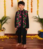 Bachpan gulmohar hand block kurta jacket set