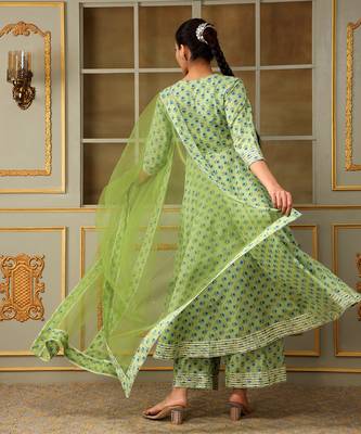 Saadgi blue paisley green anarkali set 5